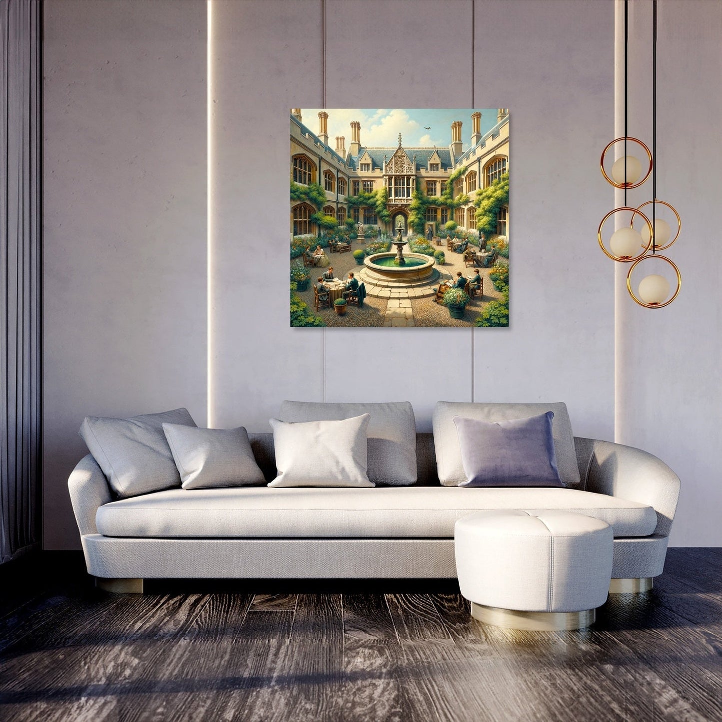 Cambridge Courtyard Contemplation Canvas
