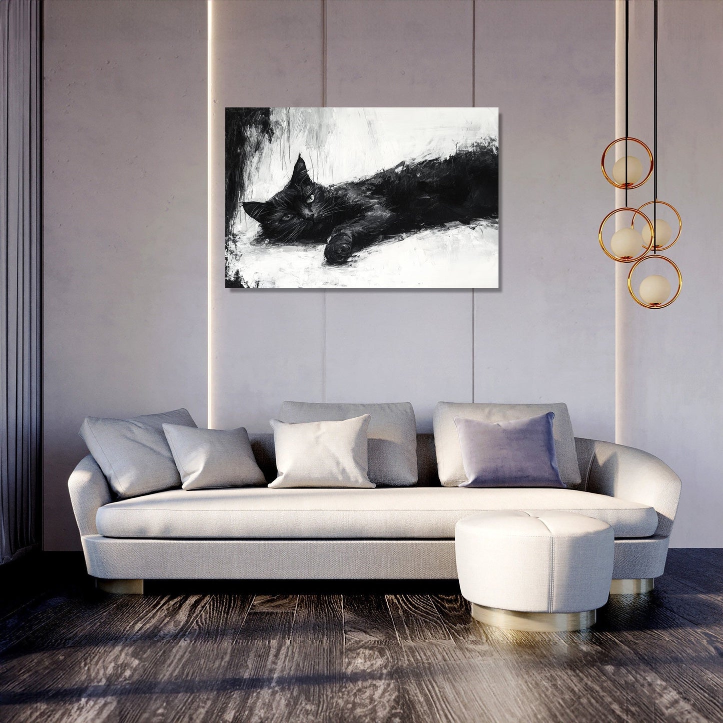 Black Cat Serenity Canvas