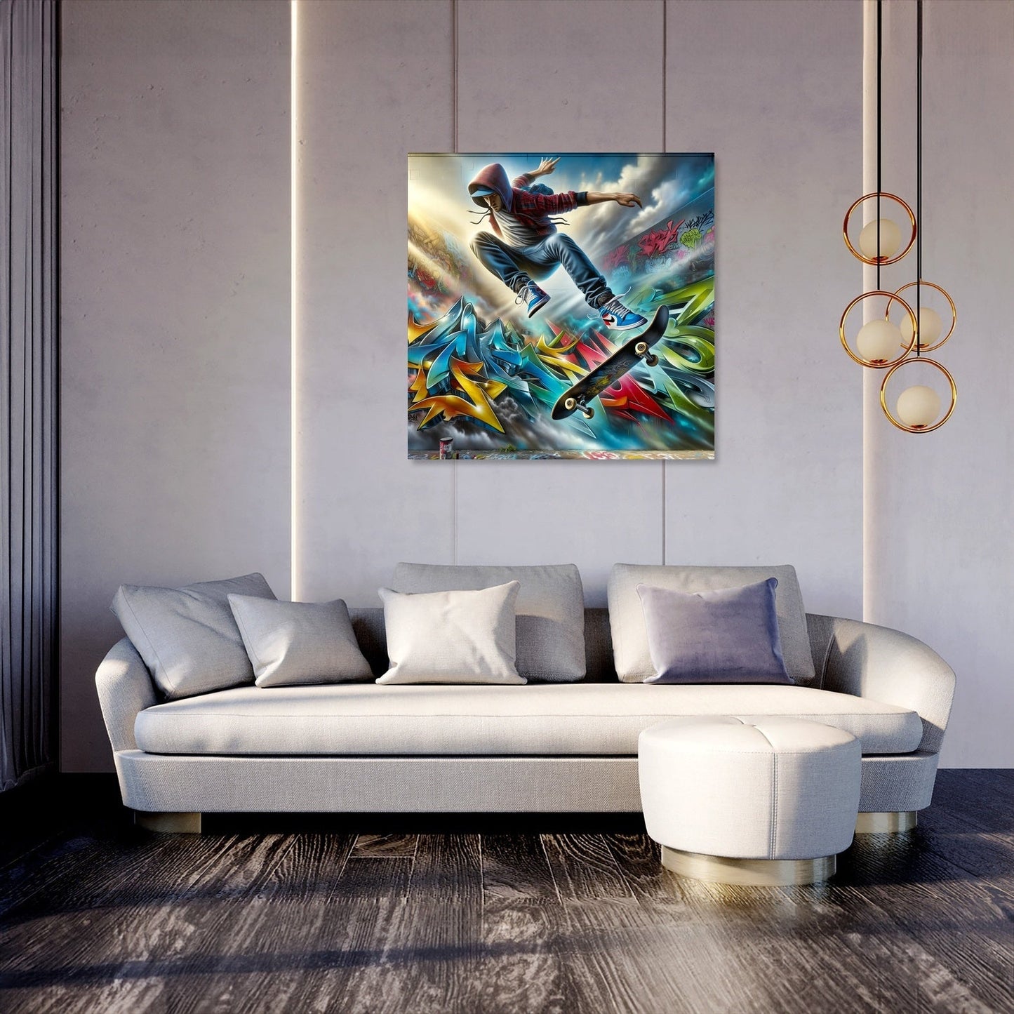 Hyper-Real Graffiti Skate Canvas