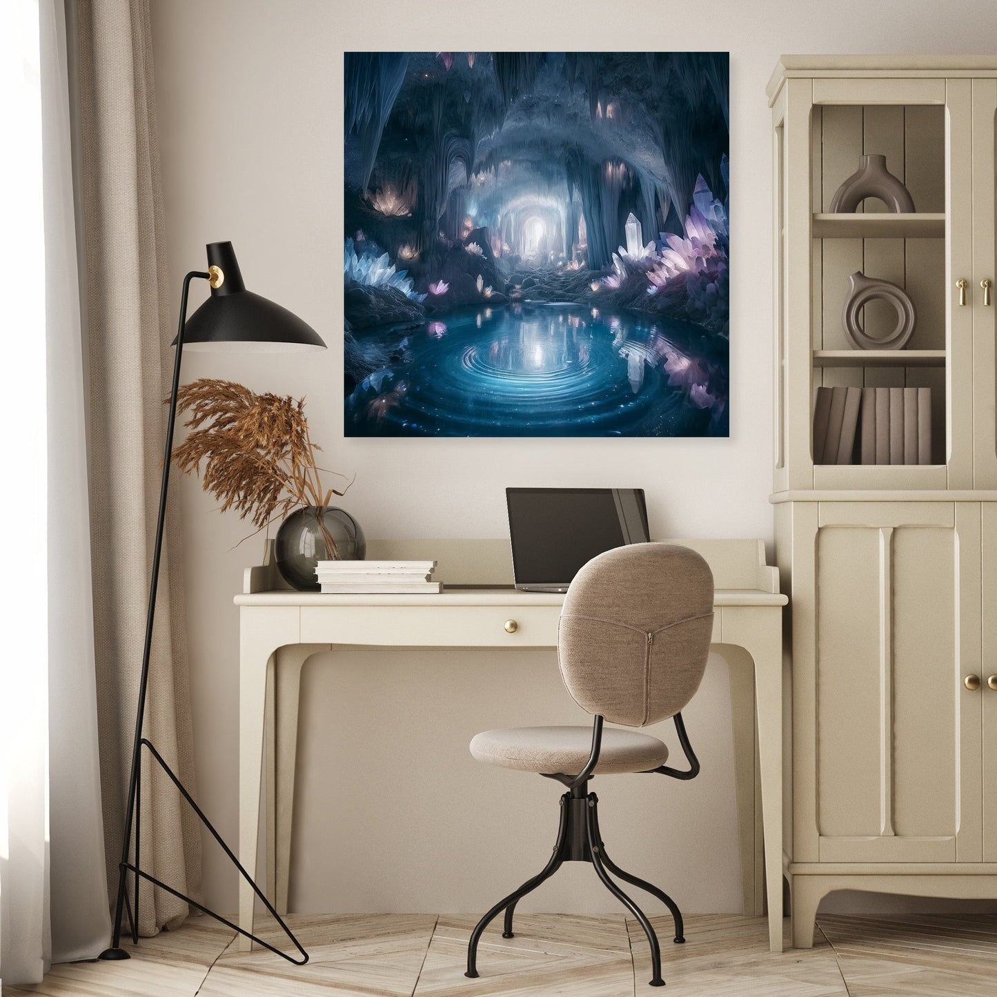 Ethereal Crystal Cave Canvas