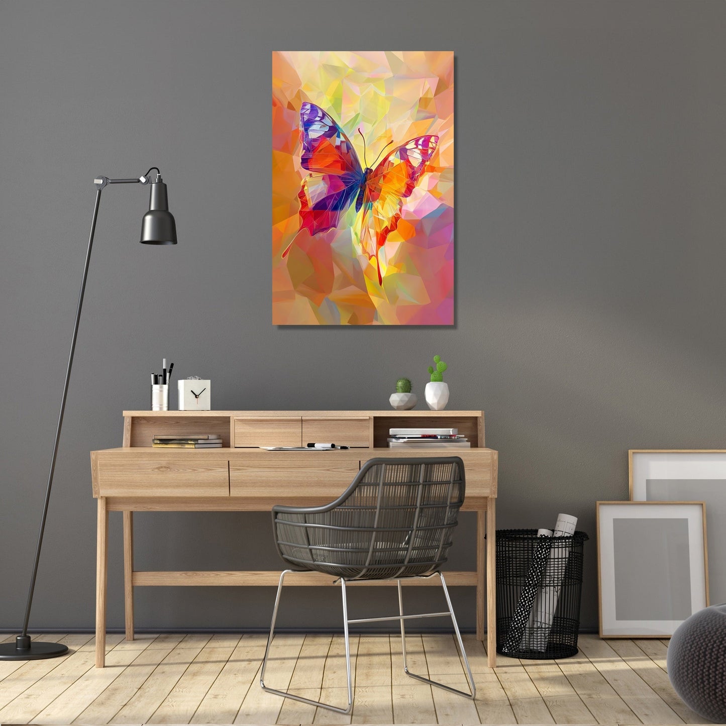 Polygonal Butterfly Kaleidoscope Canvas