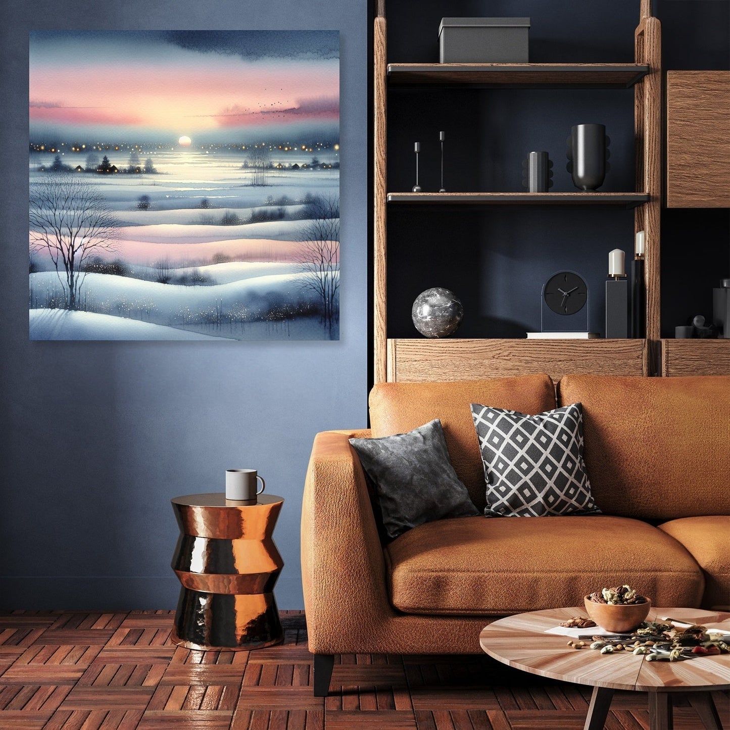 Winter Sunset Serenity Canvas