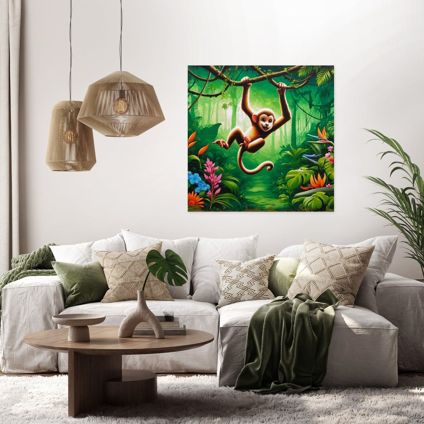 Mischievous Monkey Mural Canvas