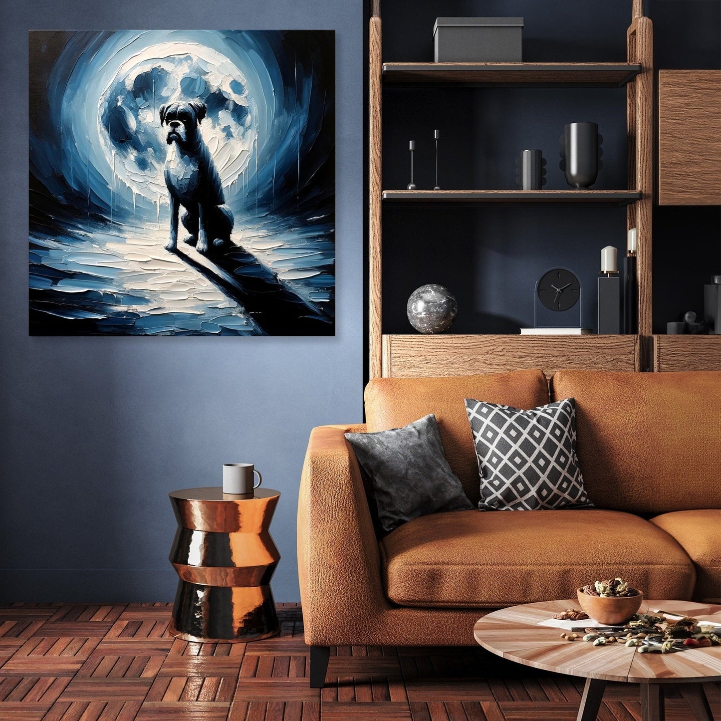 Night Watch Boxer in the Moonlight Canvas