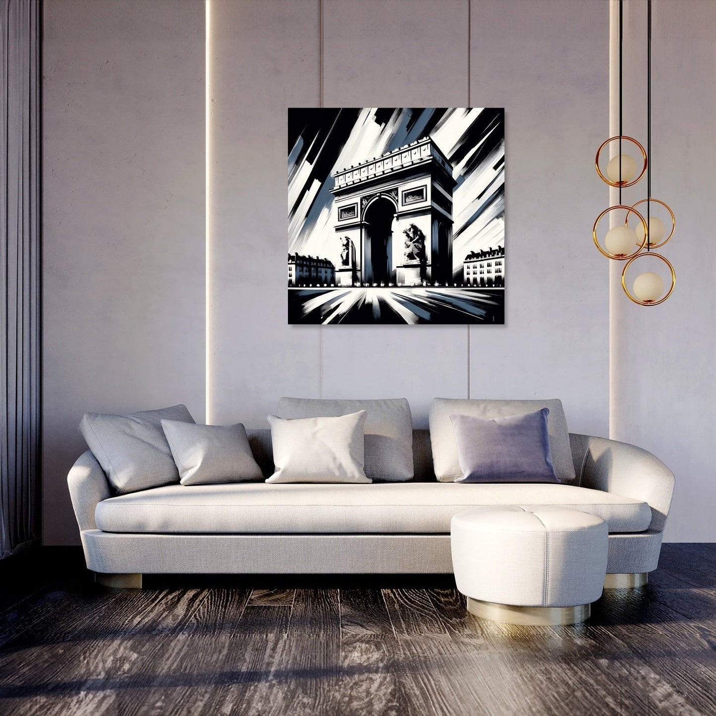 Arc de Triomphe in Contrast Paris Canvas