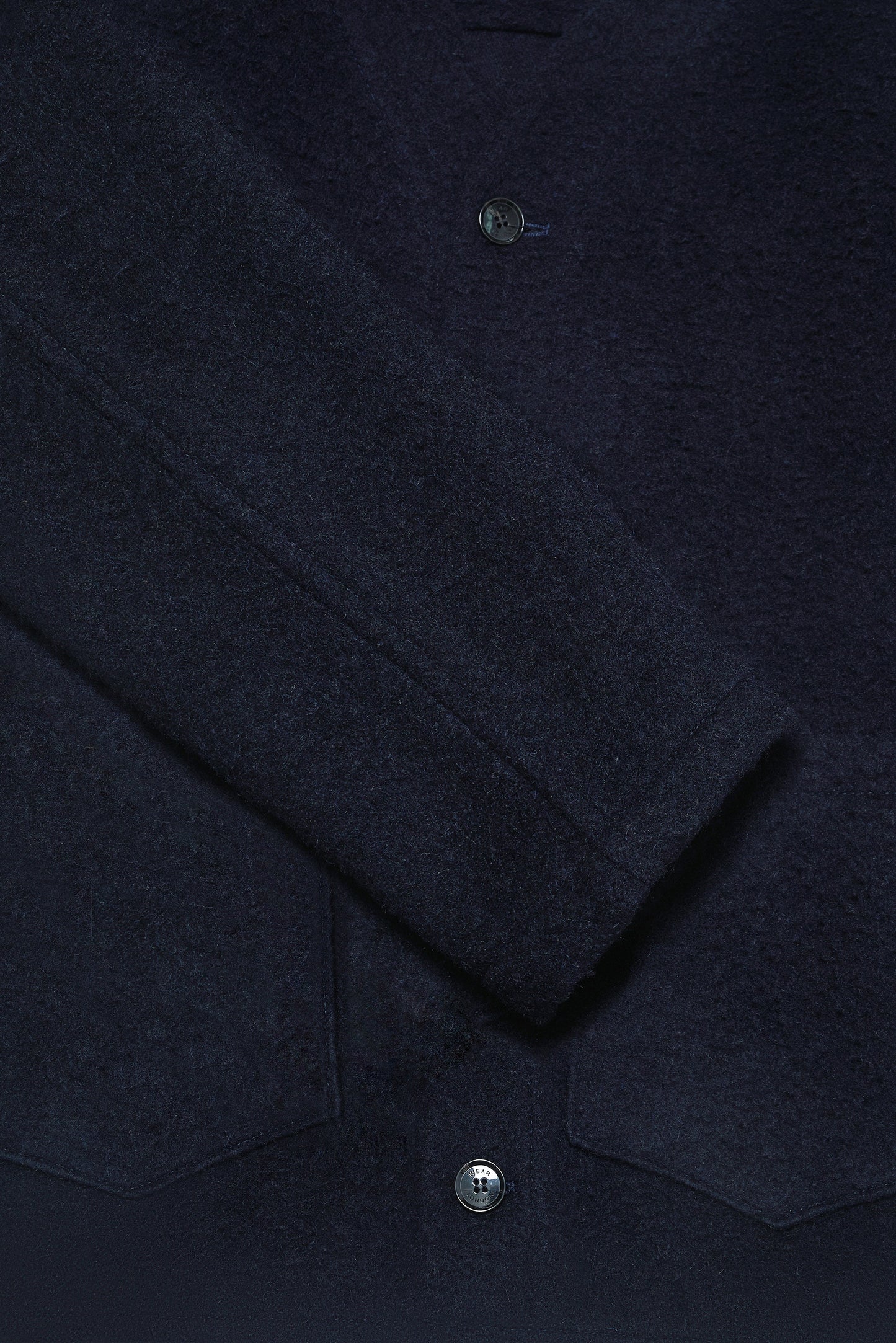 Fleming V-Neck Shacket - Navy Casentino Wool