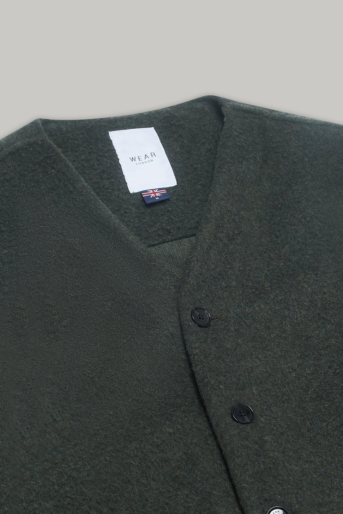 Fleming V-Neck Shacket - Olive Casentino Wool