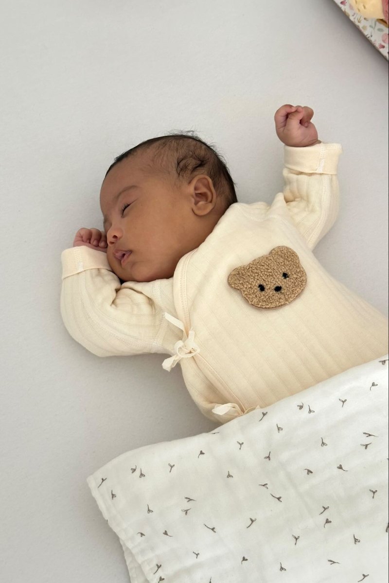 The Teddy Bear Boucle Wrap Baby Grow Romper