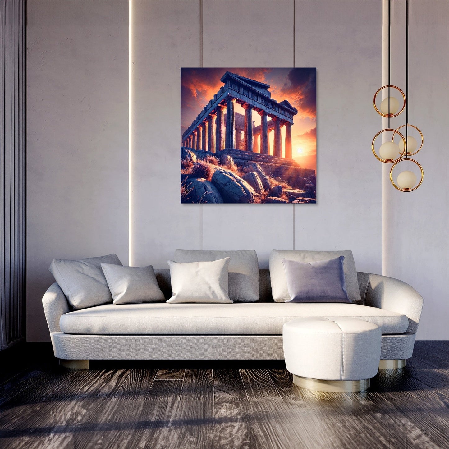 Sunset Temple Canvas