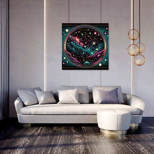 Neon Cosmos Pop Canvas