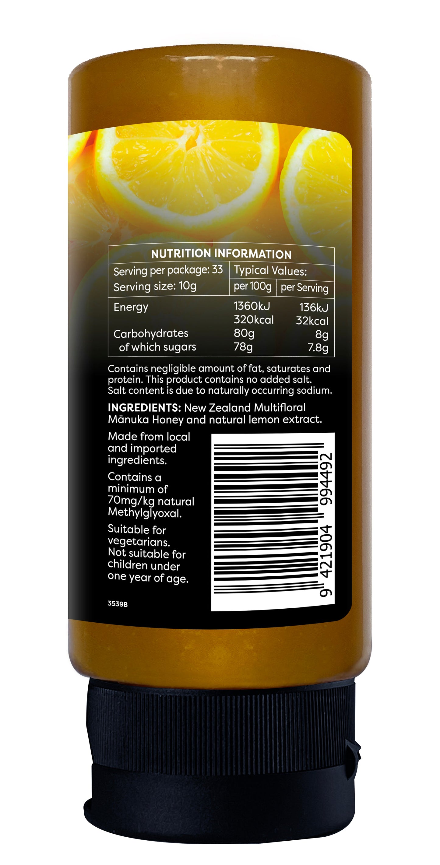 Mānuka Honey Squeeze Bottle 70+MGO Lemon