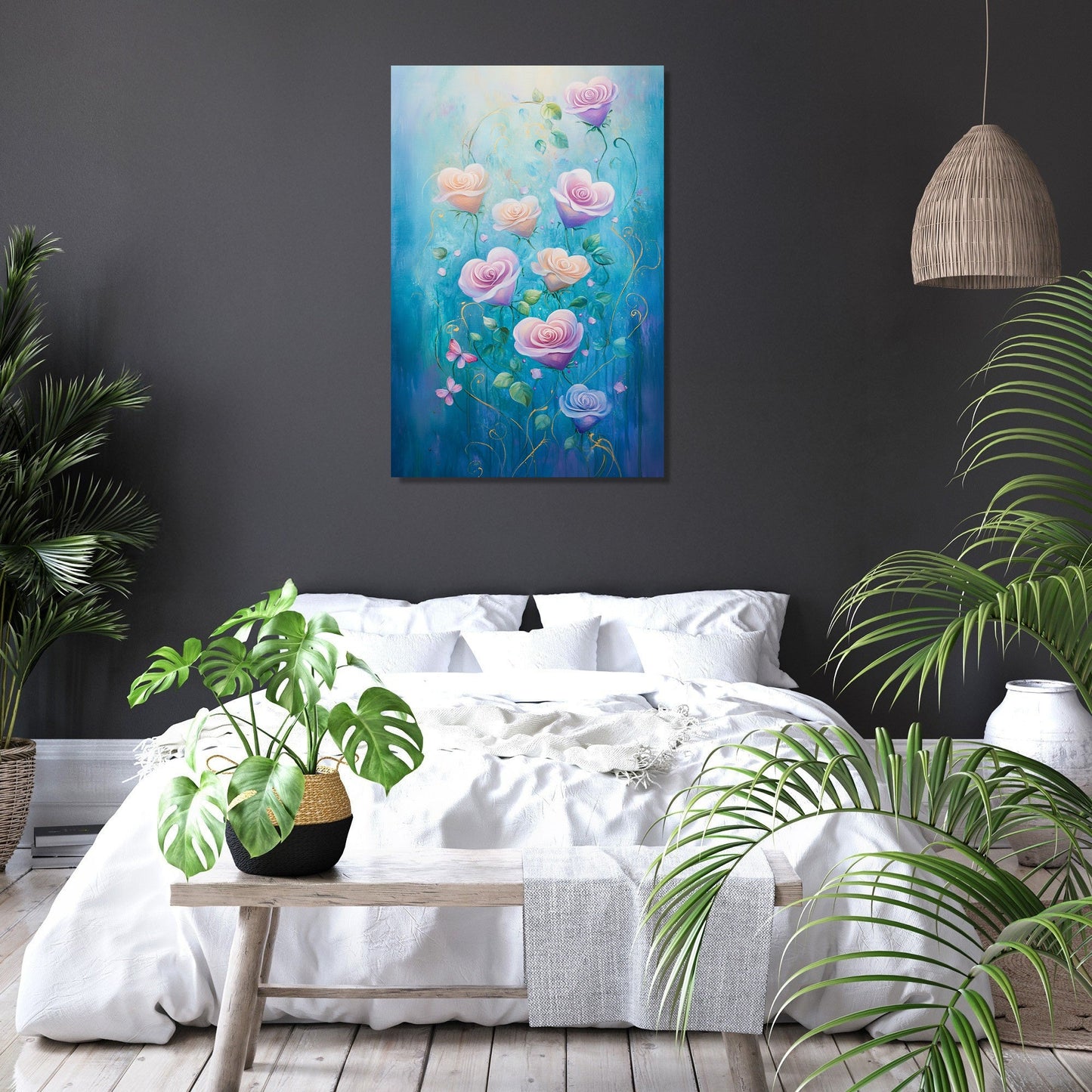 Heart-Petal Roses Canvas