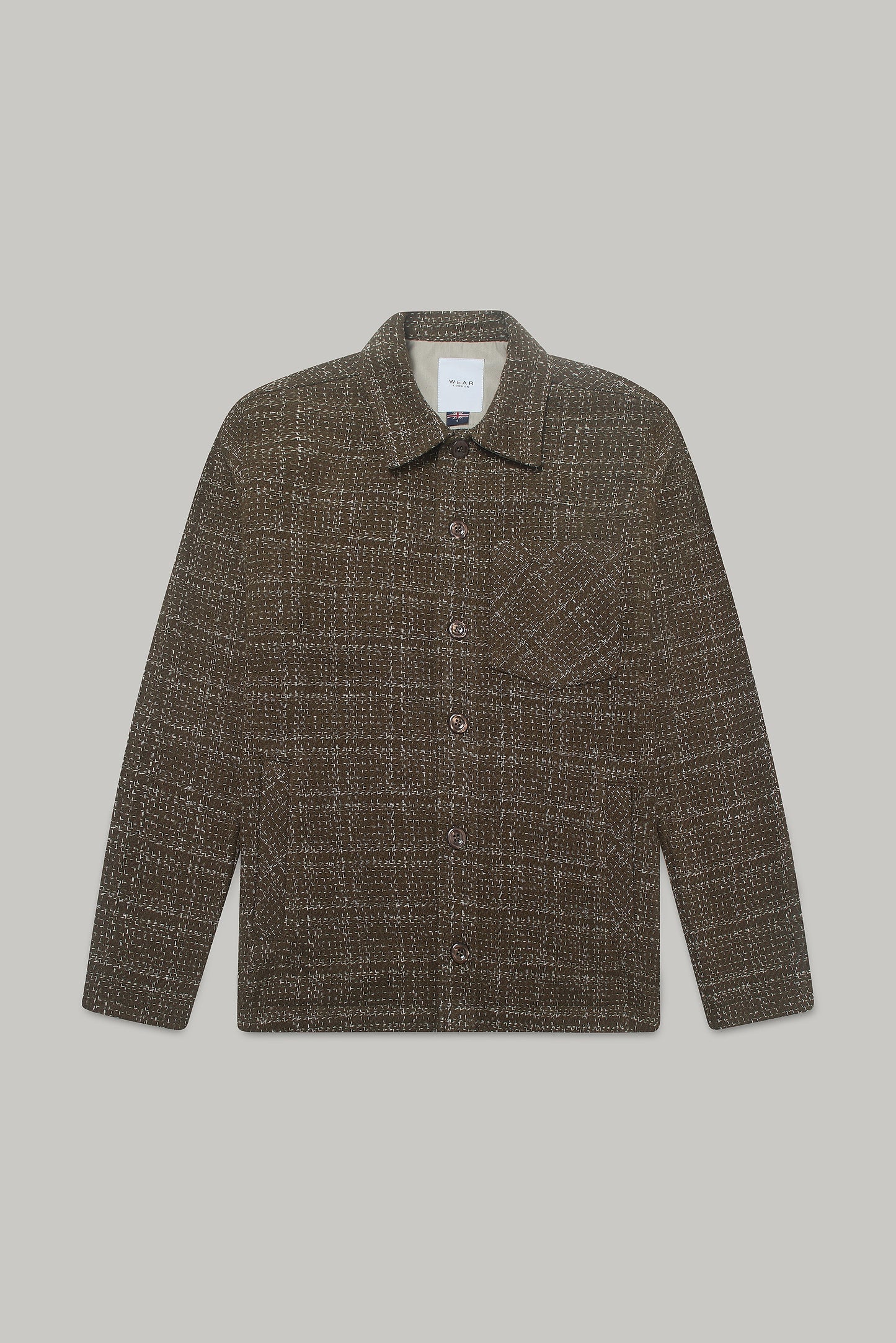 Theydon Frame Overshirt - Mocha / Ecru