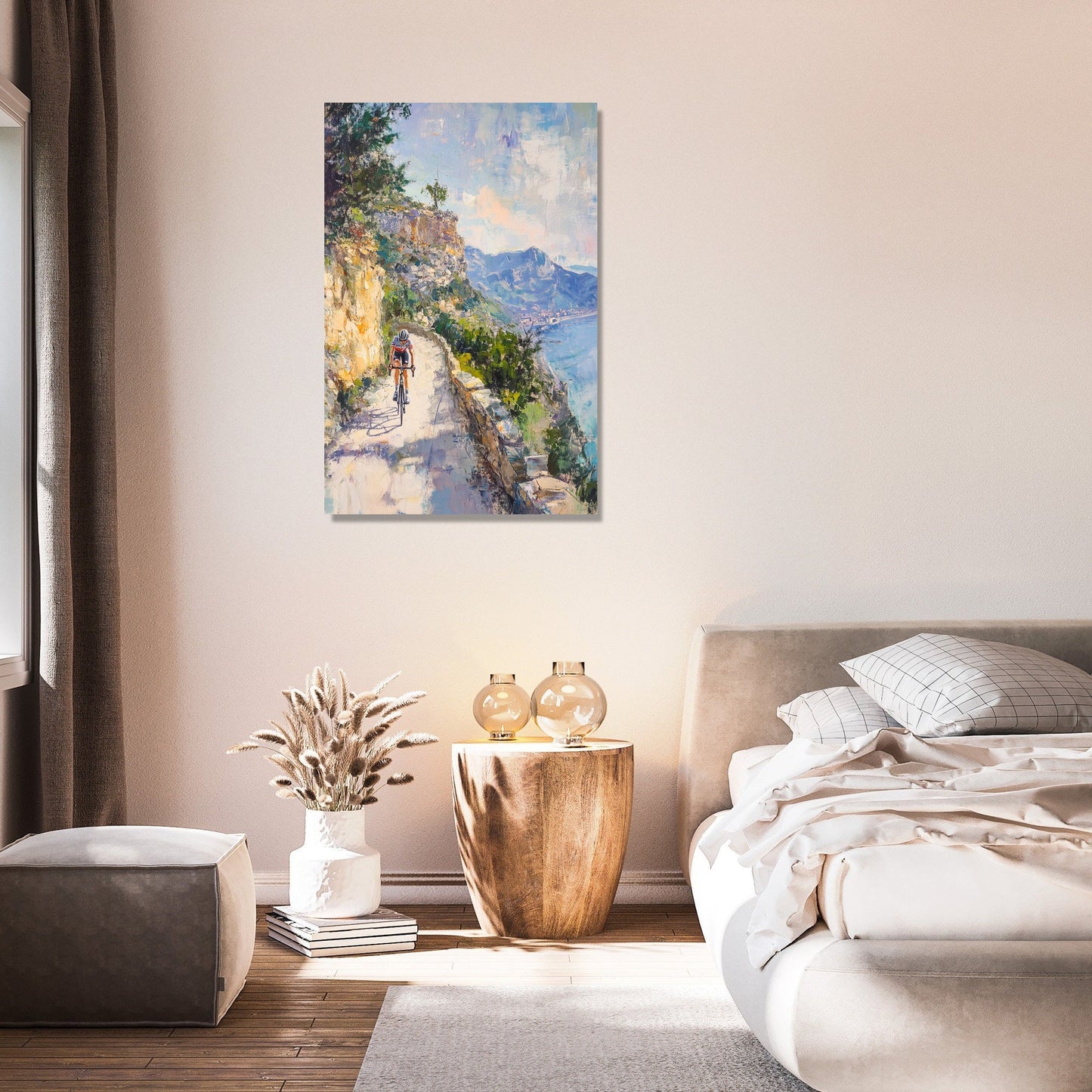 Cyclist's Mountain Pathway Canvas