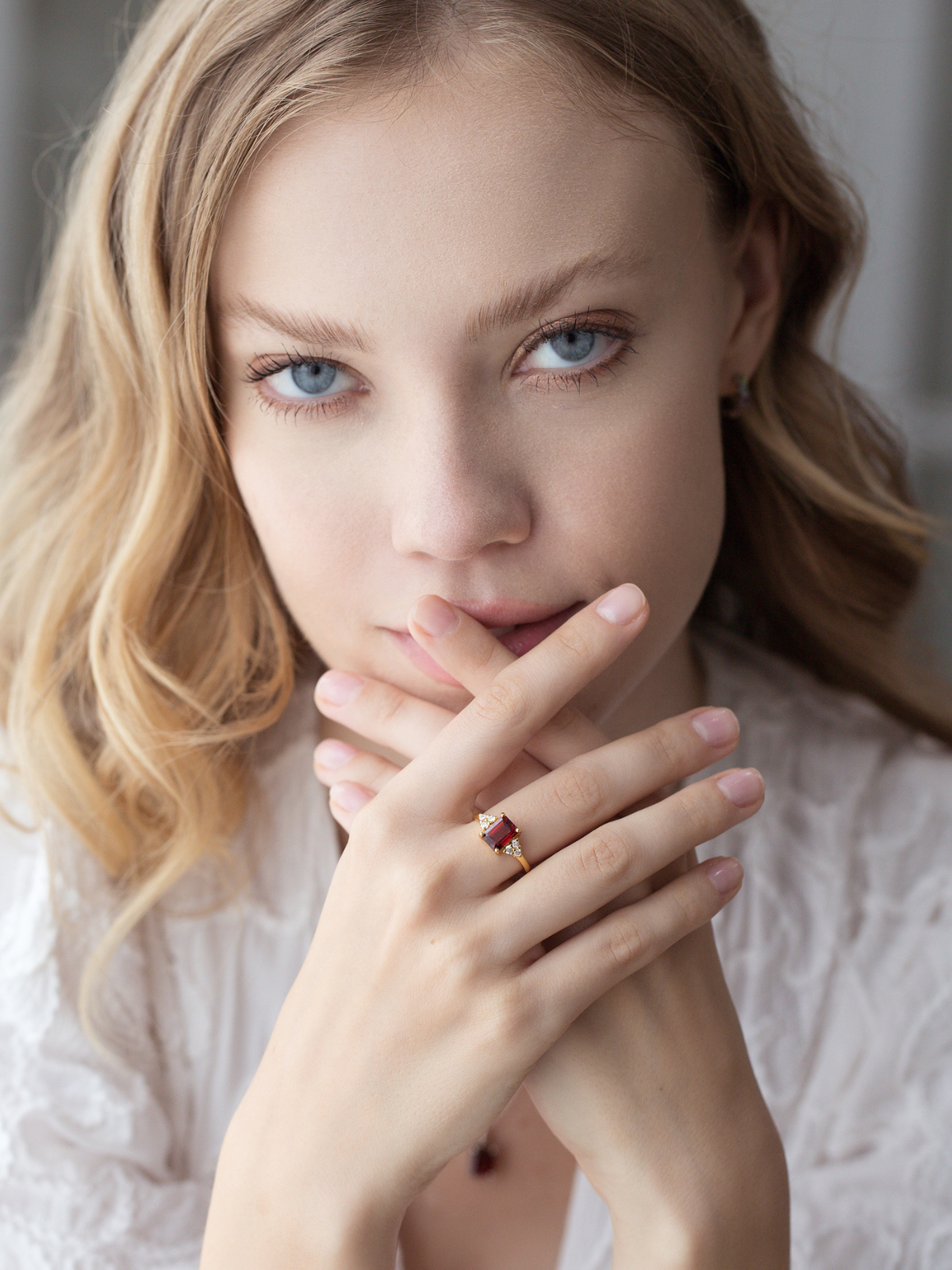 Garnet Emerald Cut Ring in 18k Gold Vermeil