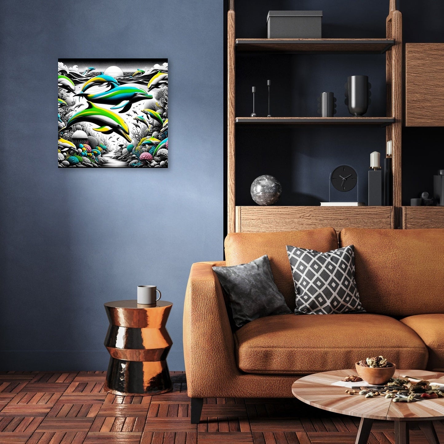 Dolphin Dance Pop Art Spectacle Canvas