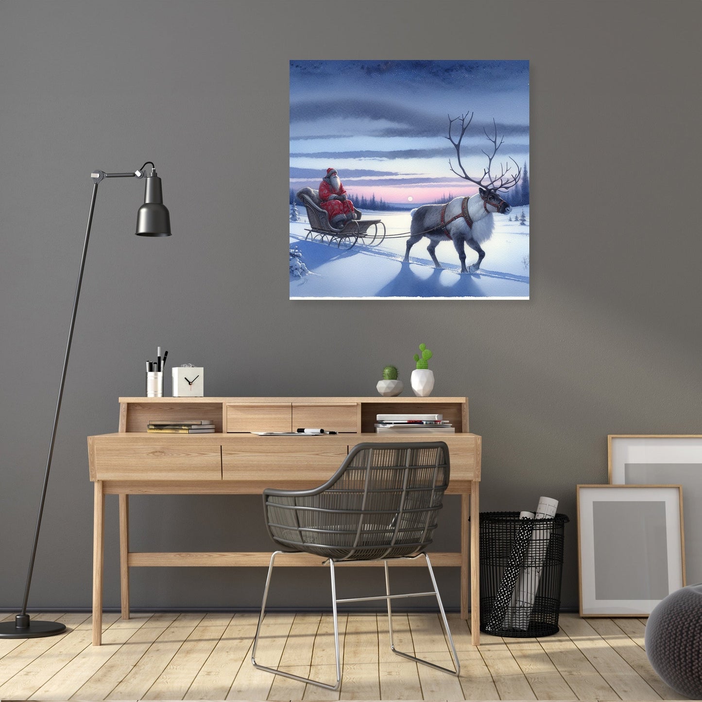 Twilight Reindeer Journey Canvas
