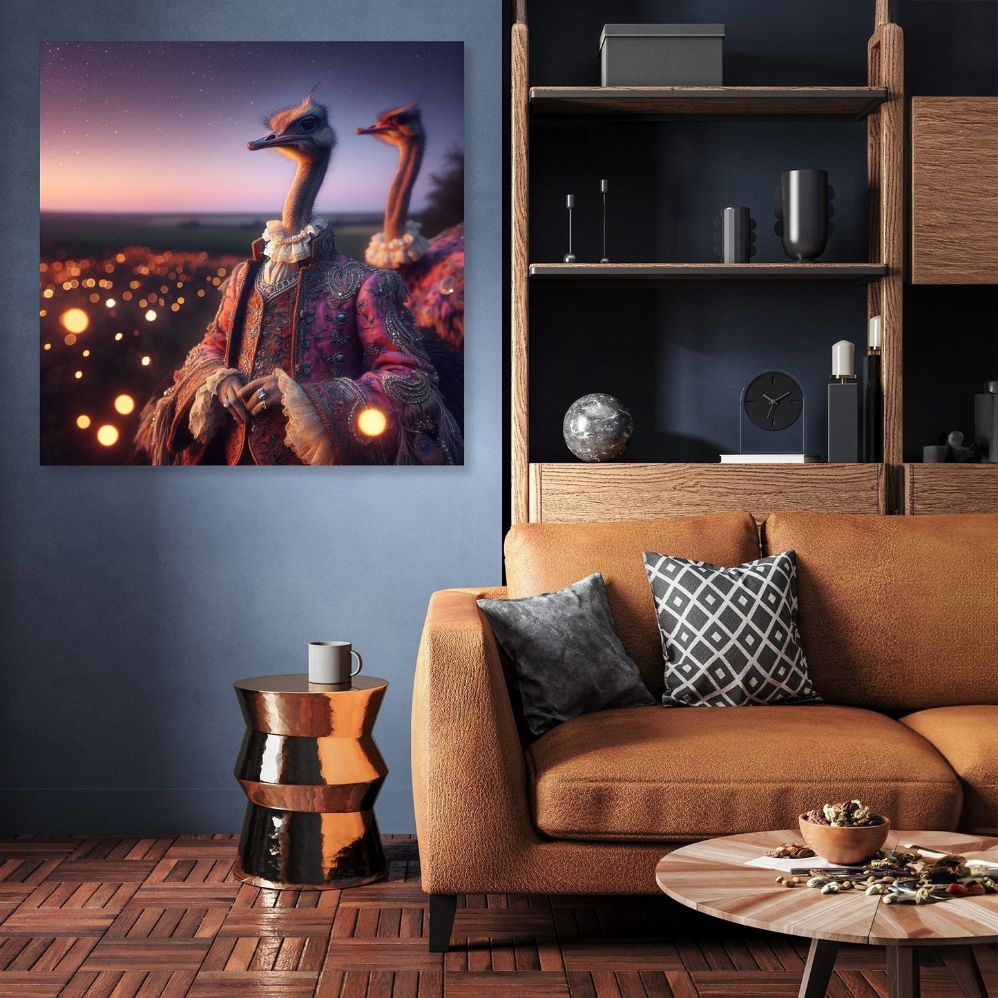 Regal Ostrich Dusk Romance Canvas