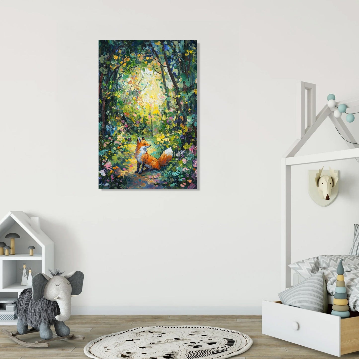 Vibrant Fox Woodland Canvas