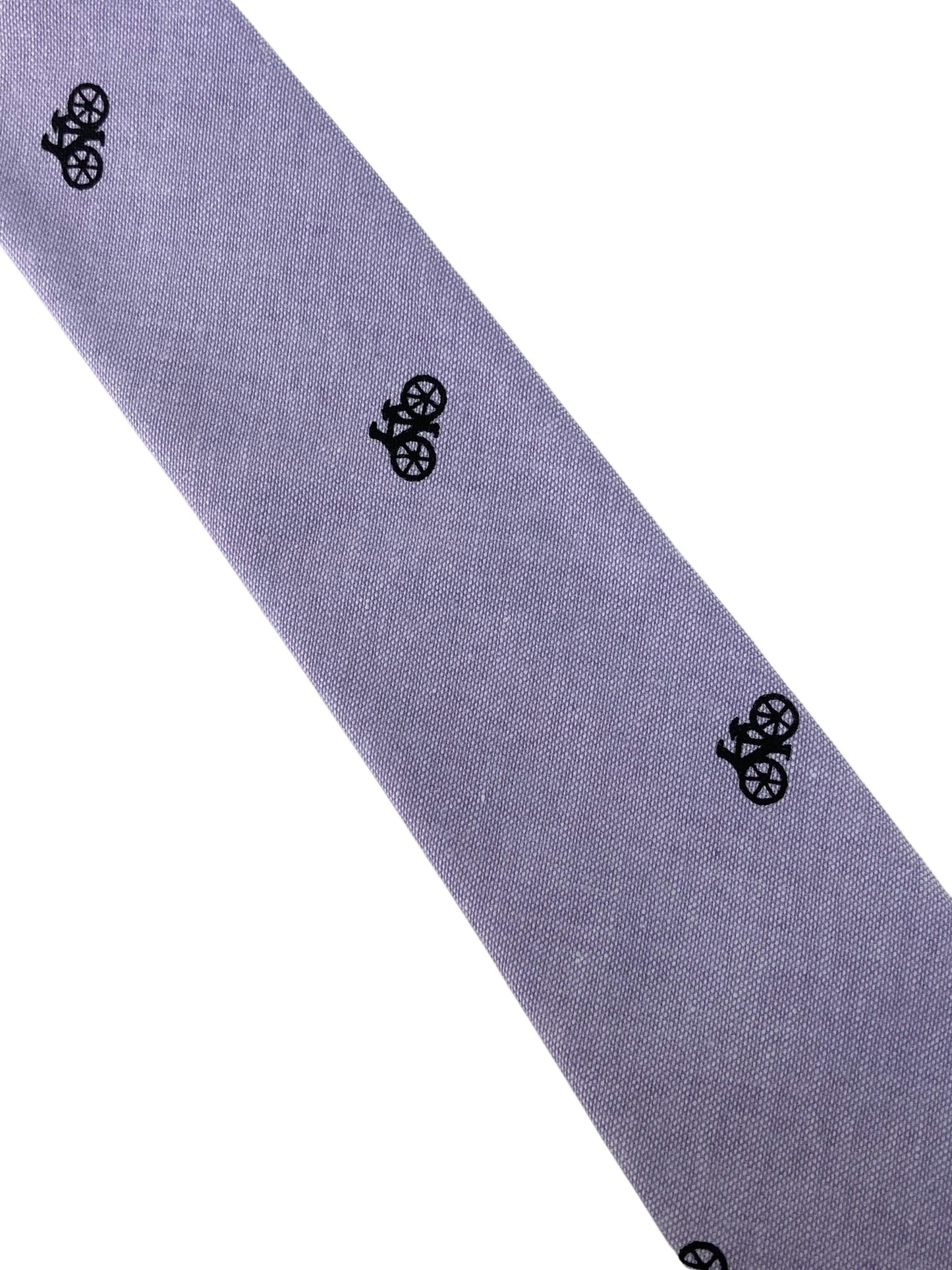 lilac pastel cotton  tie with bike bicycle design