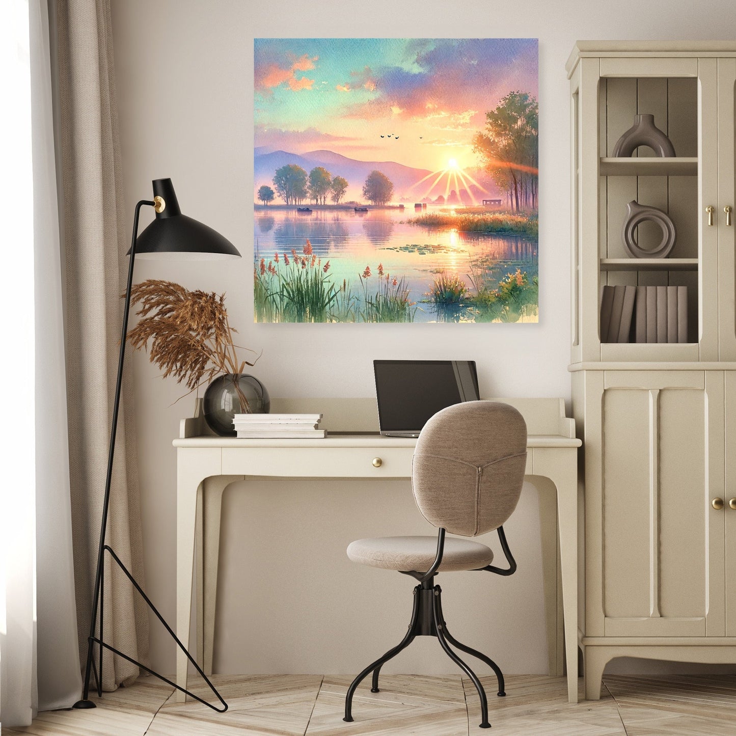 Sunrise Over Masazir Lake Canvas