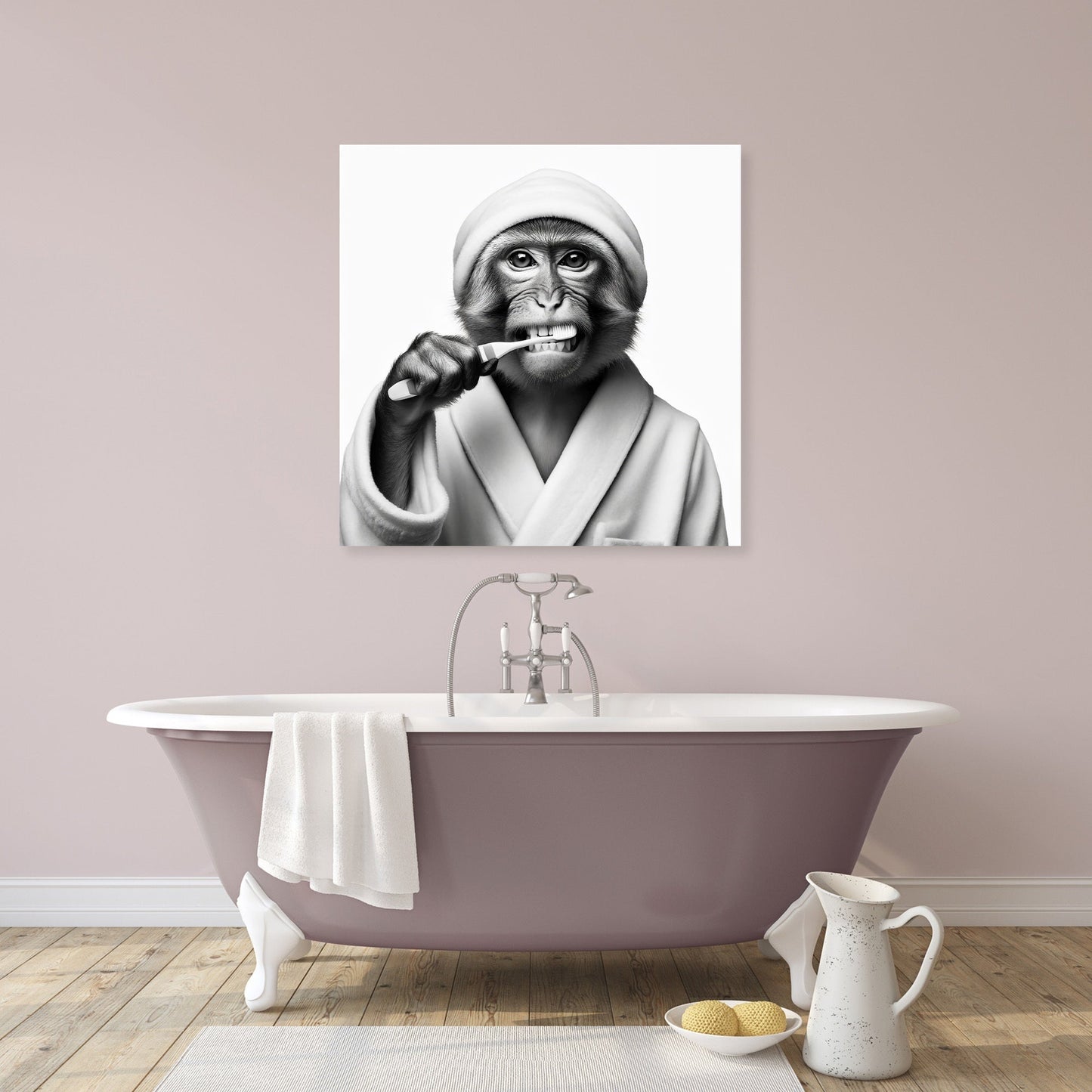 Dental Routine Monkey Canvas