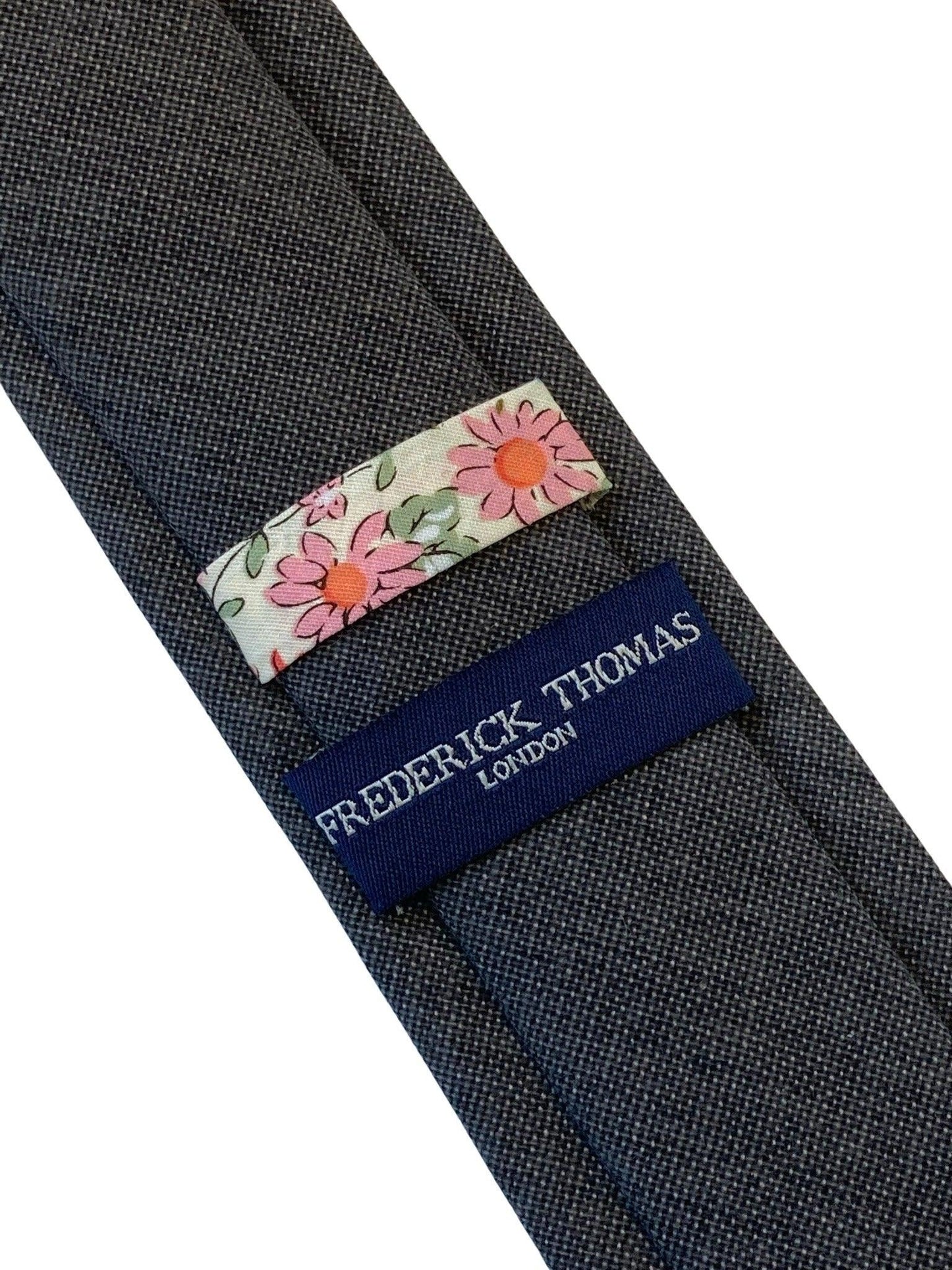 dark taupe smokey grey brown mens linen tie