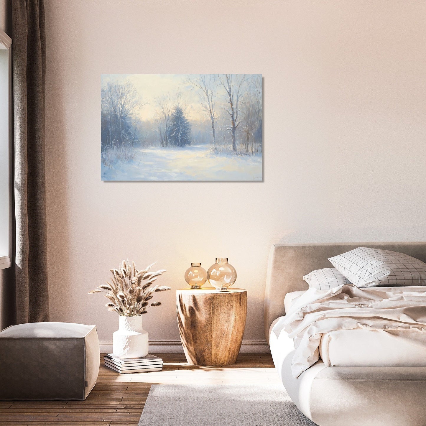 Snowy Serenity Forest Canvas