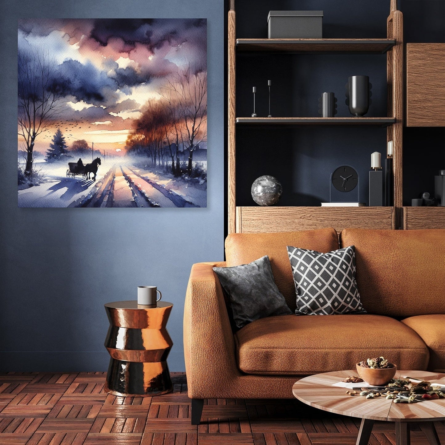 Melancholic Dawn Sleigh Ride Canvas