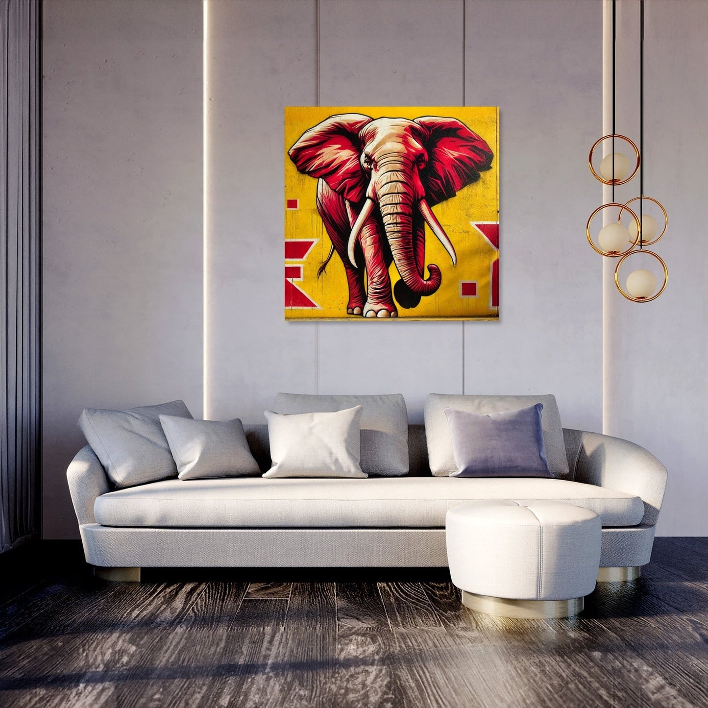 Fierce Graffiti Elephant Canvas
