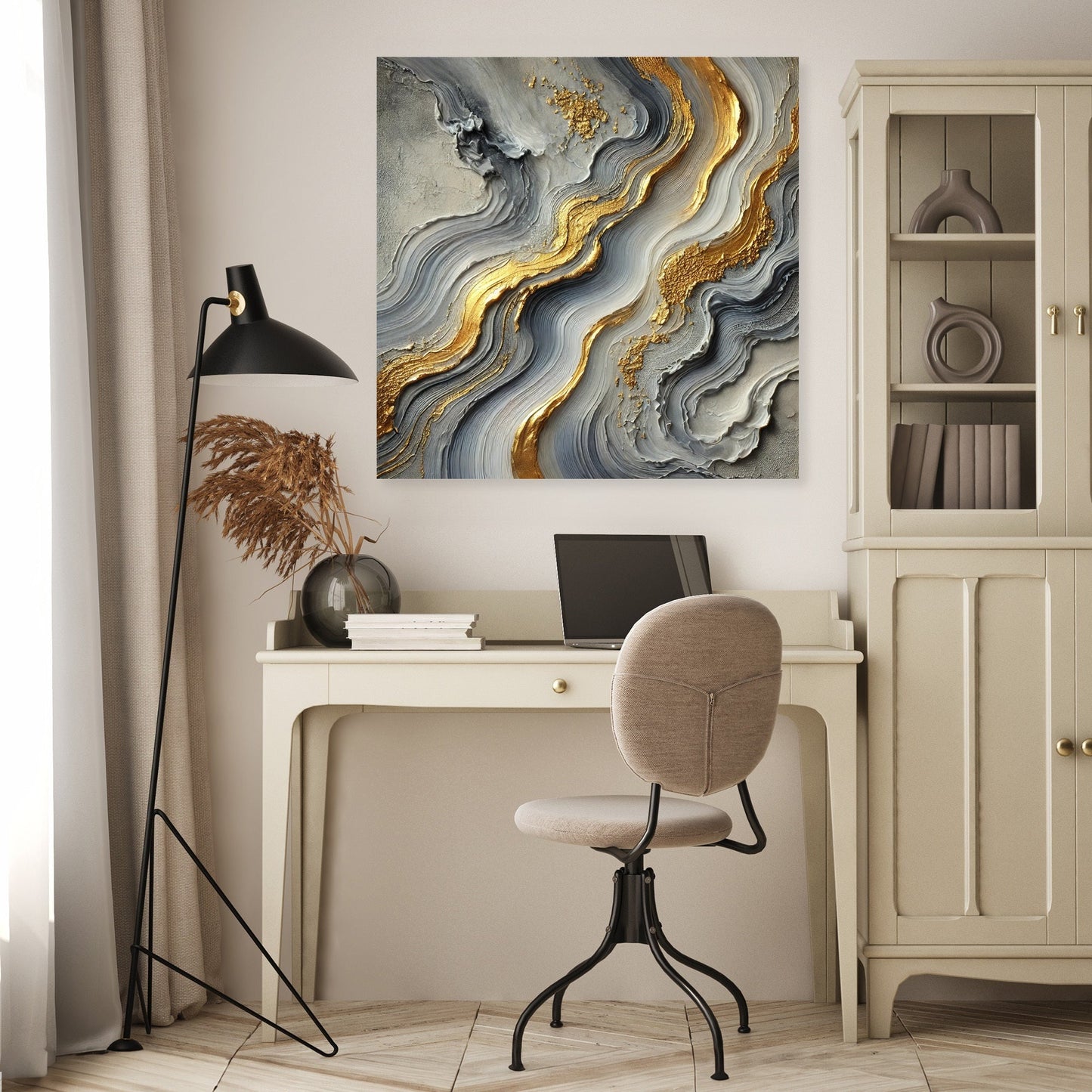 Golden Elegance Flow Canvas