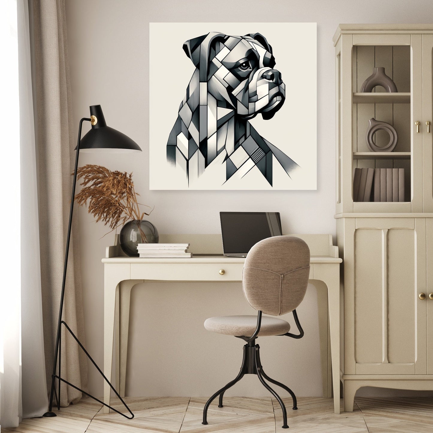 Cubist Companion Fragmented Form Canvas