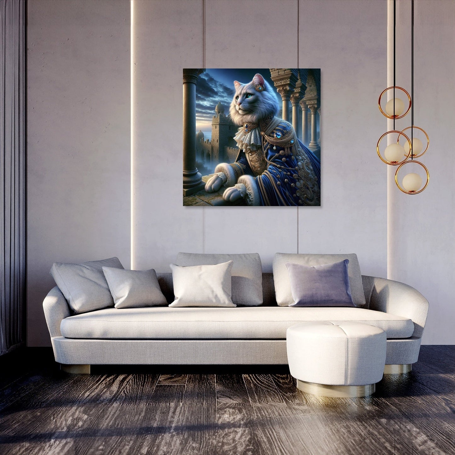 Royal Feline Twilight Canvas