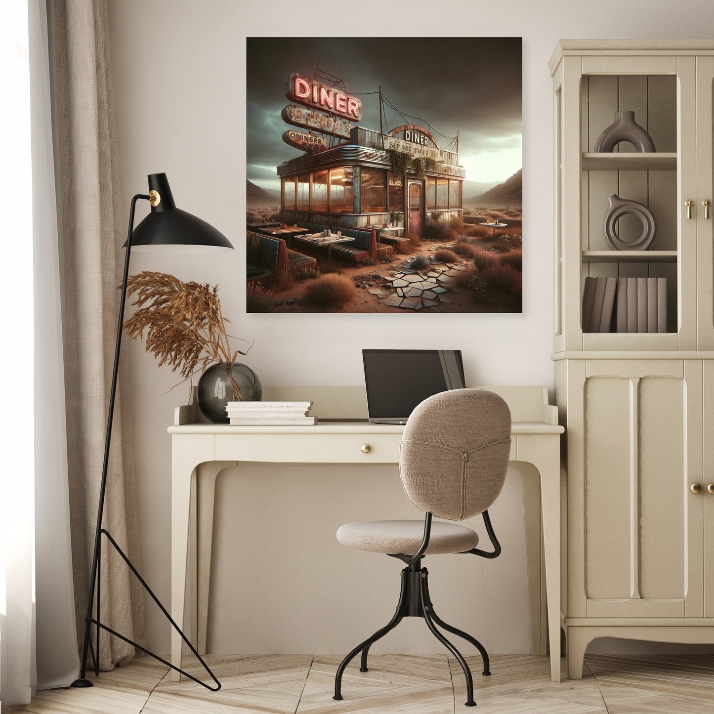 Desolate Diner Delight Canvas