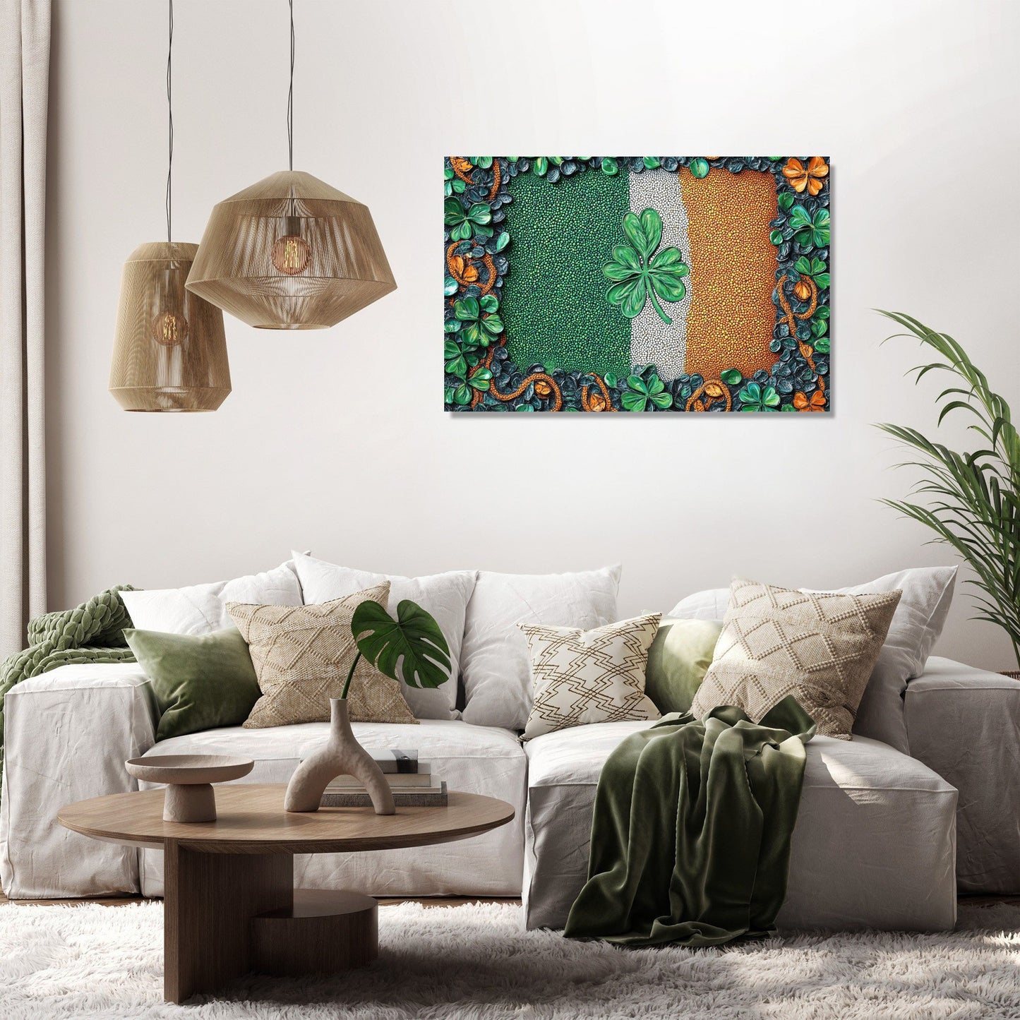 Shamrock Flag Pointillist Canvas