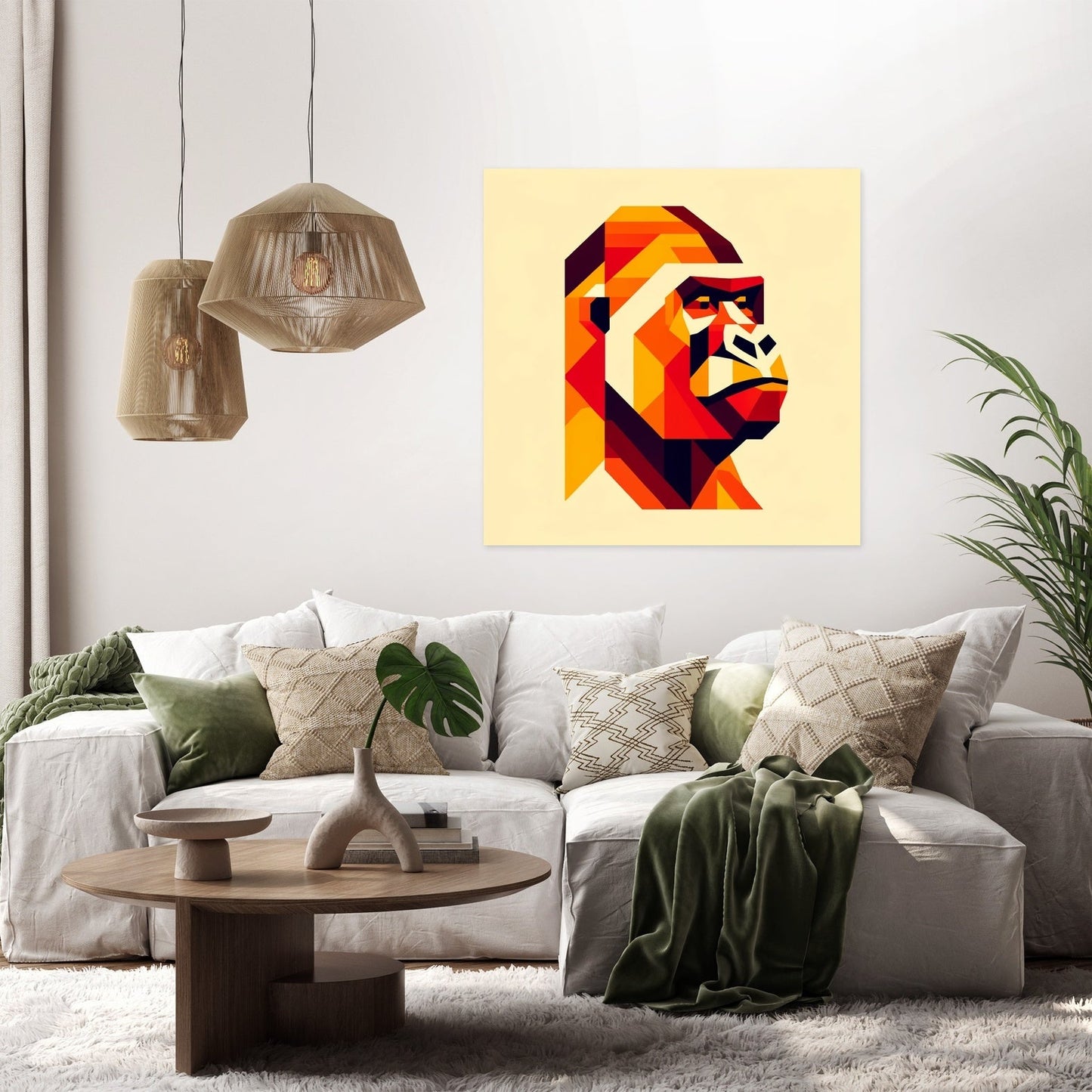 Geometric Gorilla Canvas
