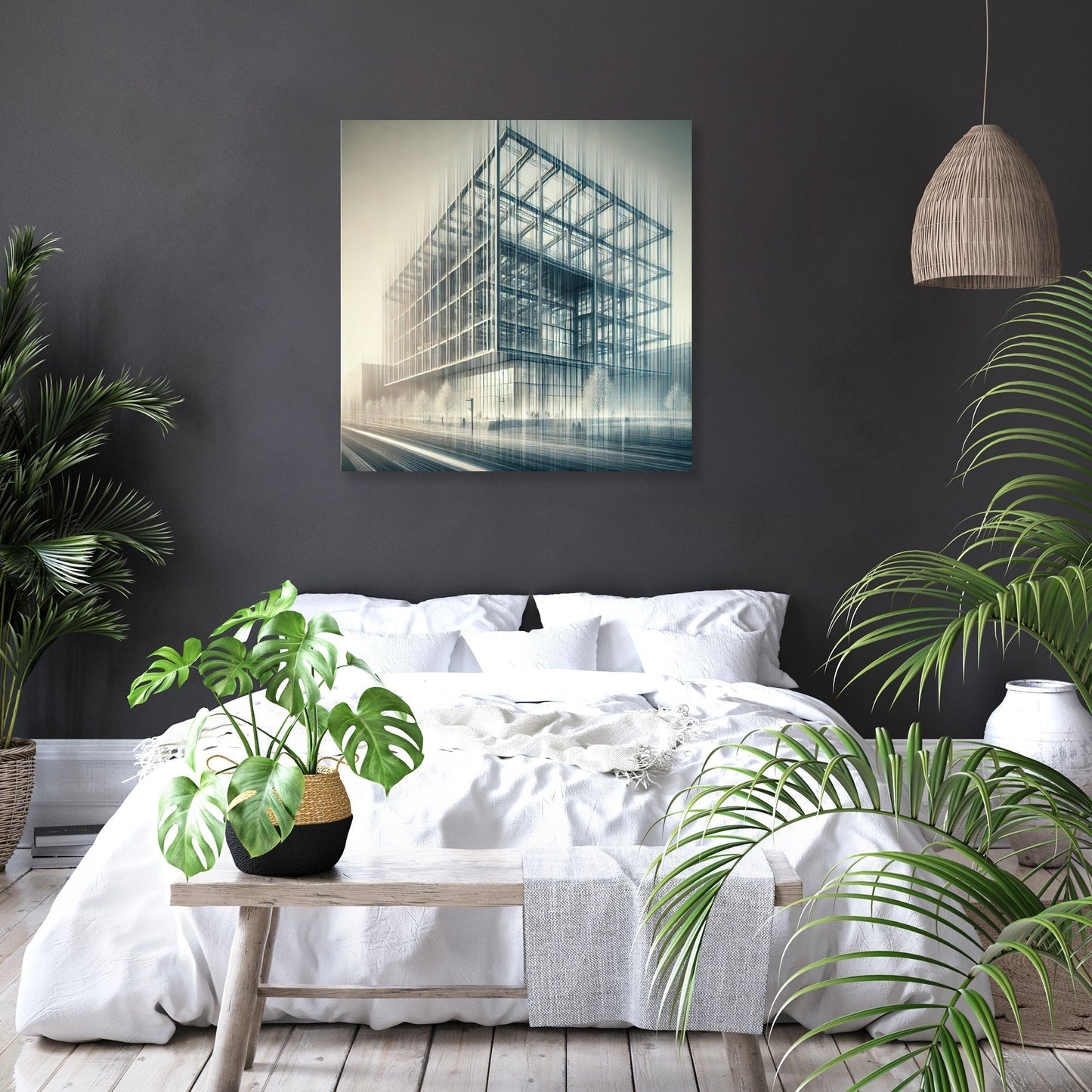 Ethereal Modern Building Canvas