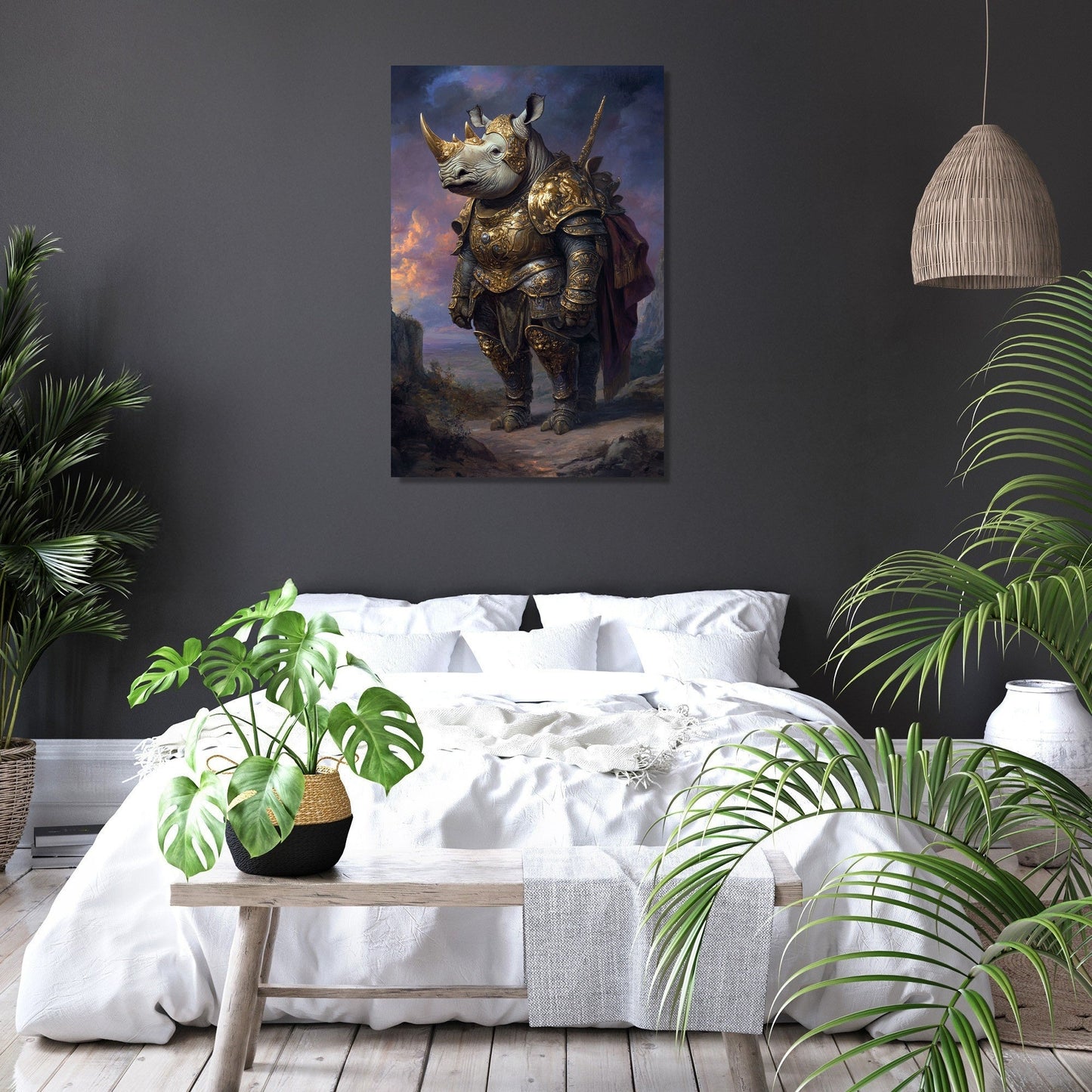 Twilight Majesty Rhino Canvas