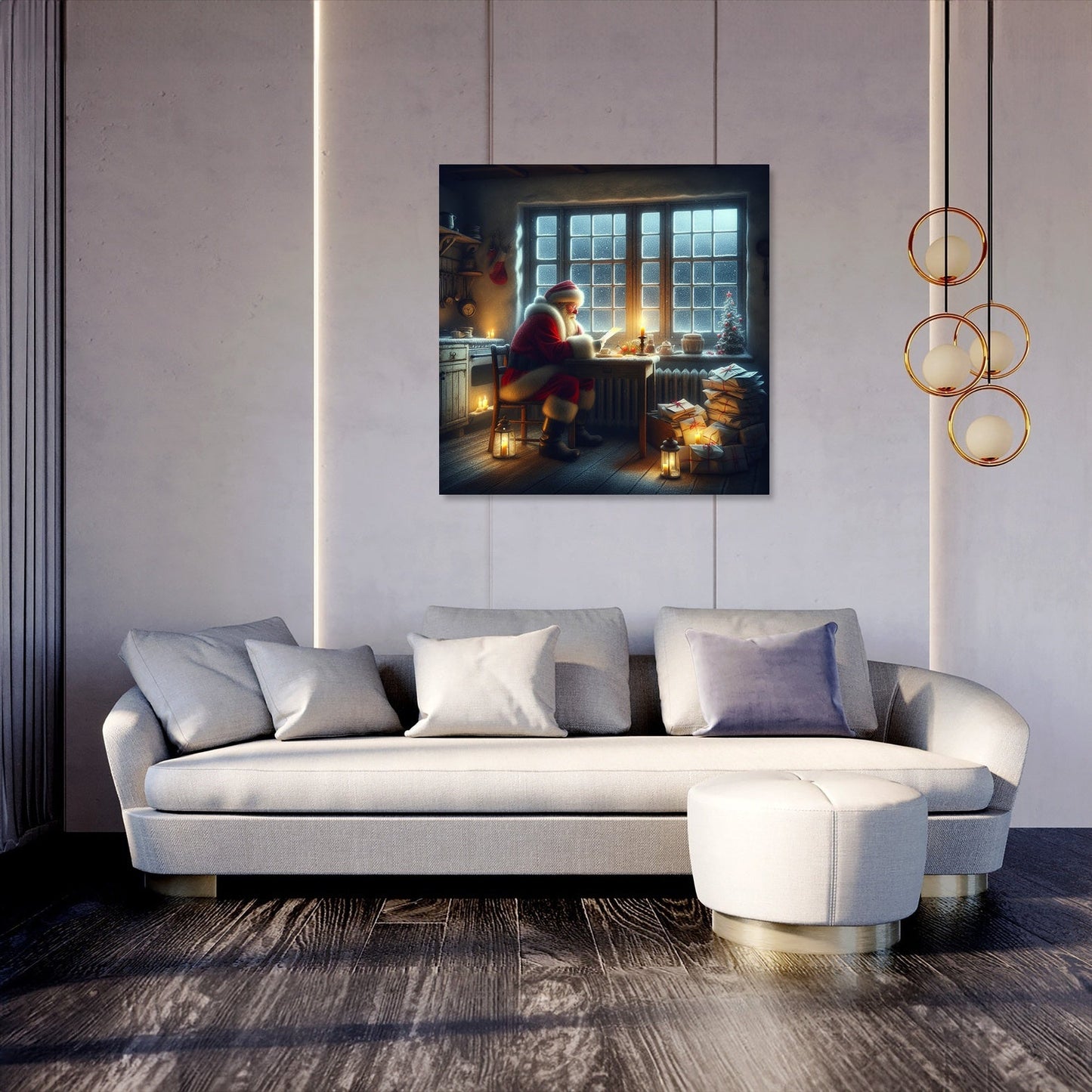 Santa's Reflective Christmas Eve Canvas