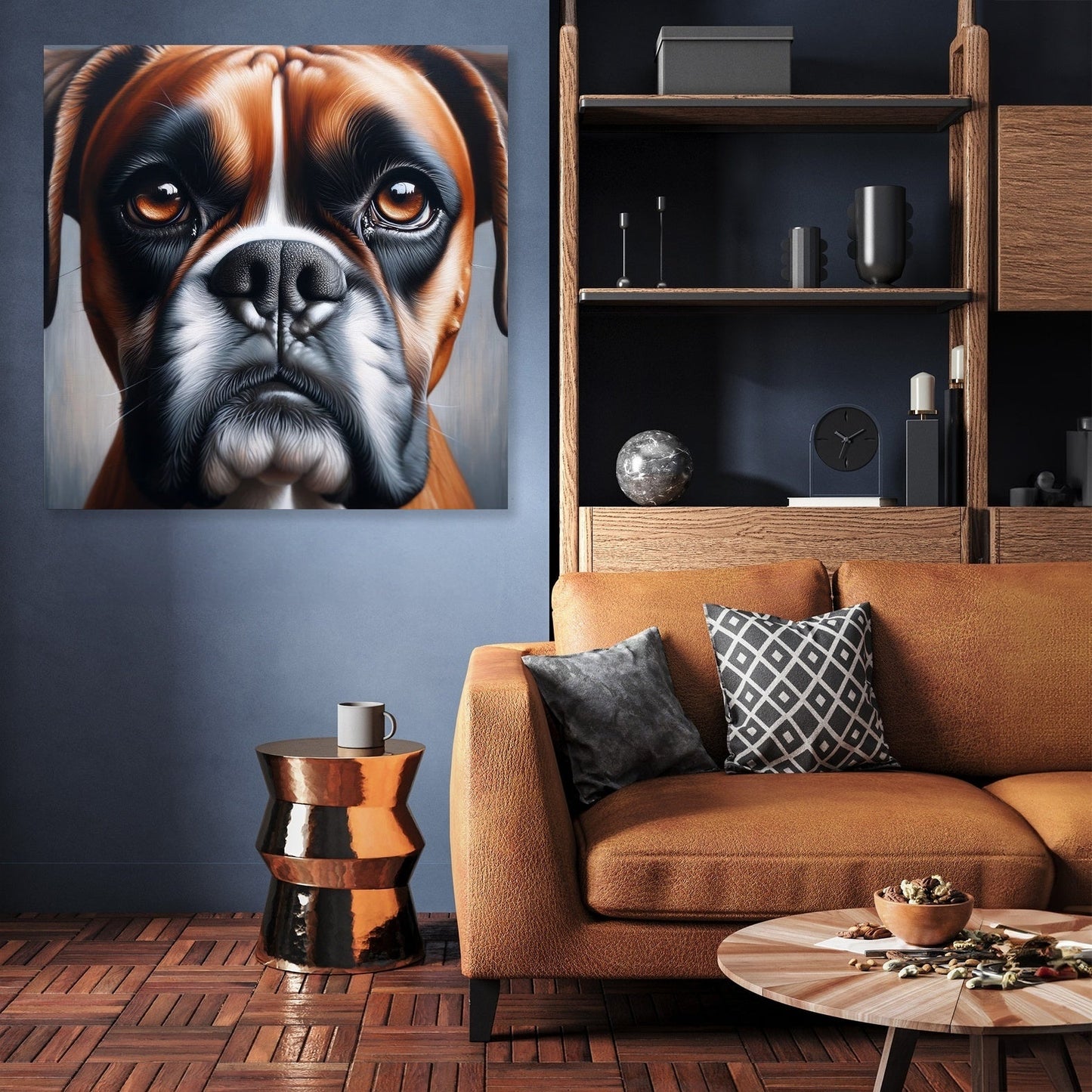 Gentle Gaze Boxer Dog Portrait Canvas