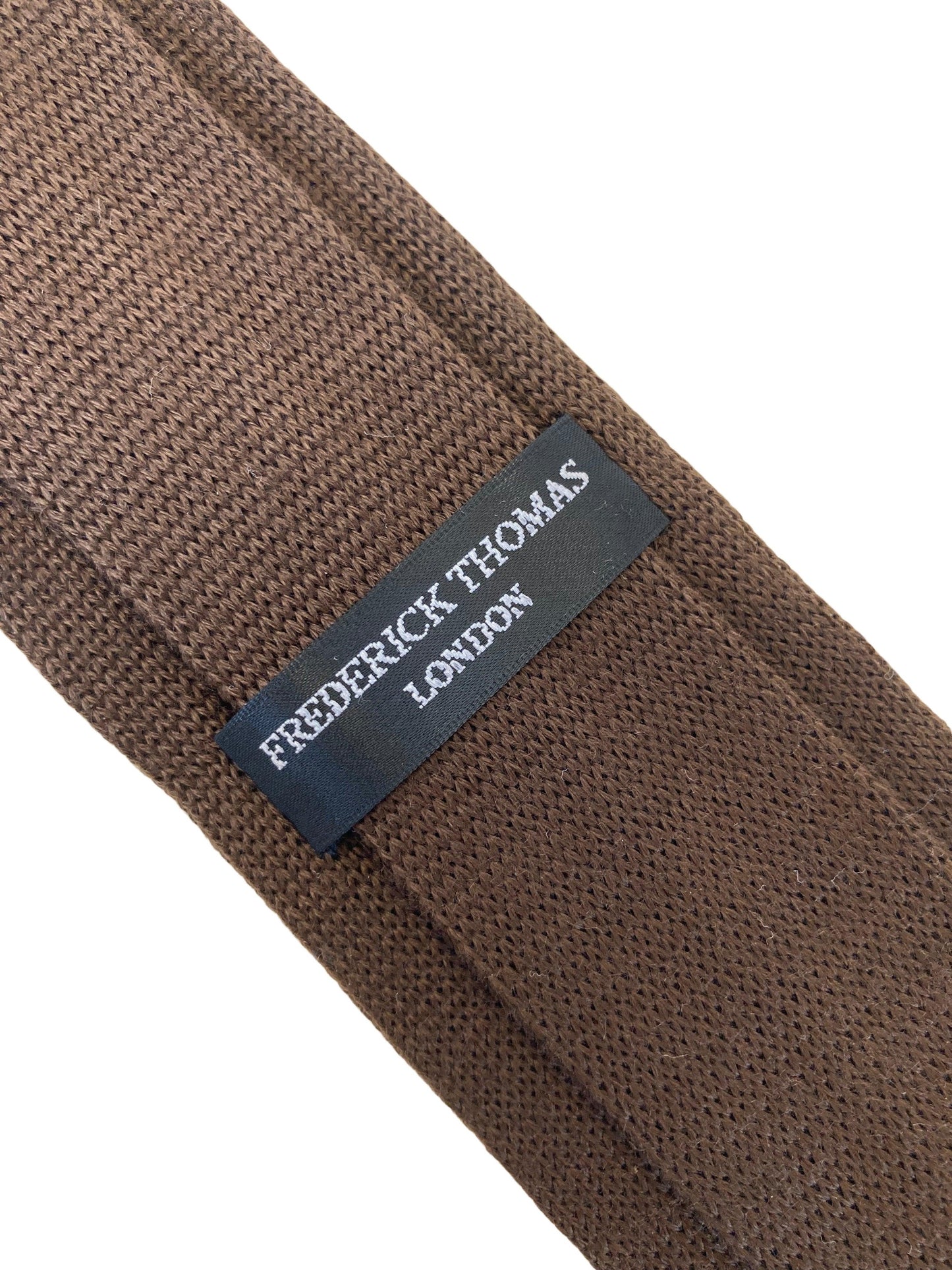 chocolate brown cable knitted mens tie