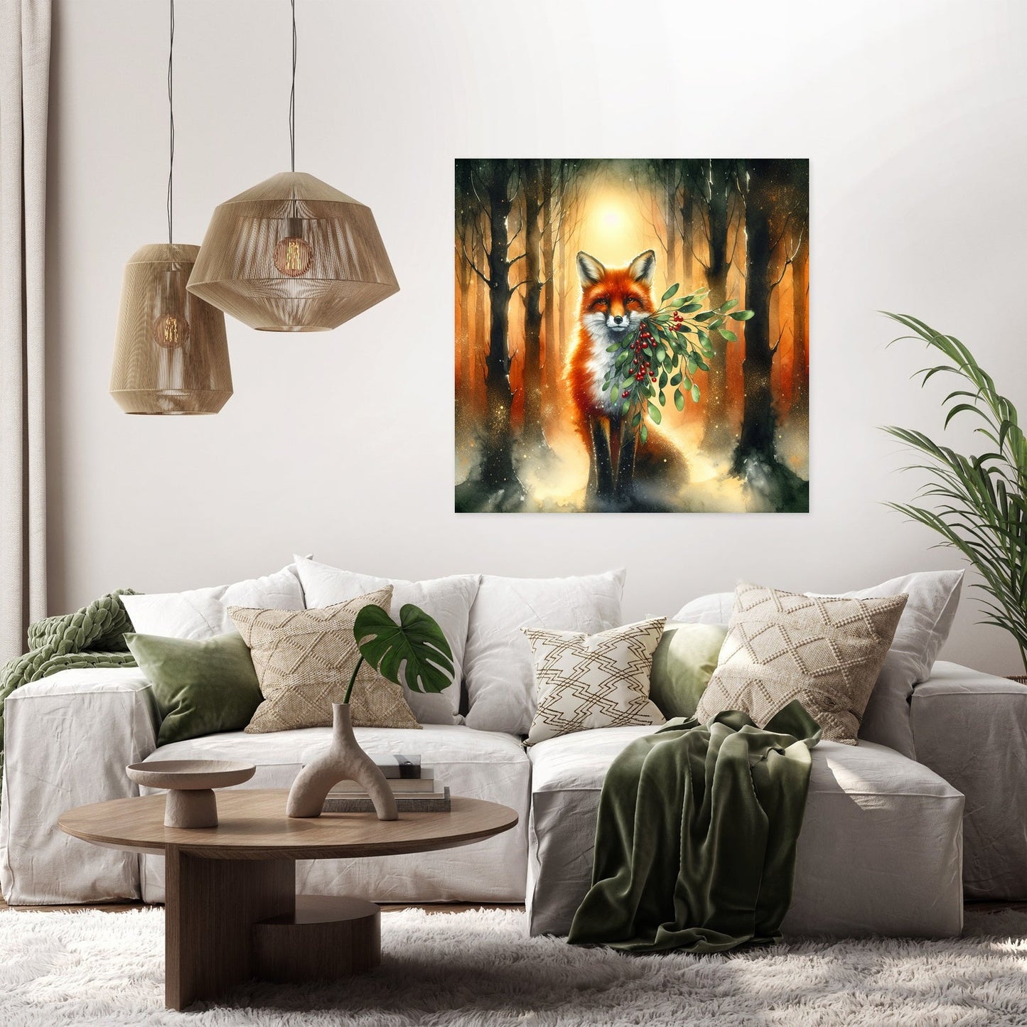 Frolicking Fox Festive Canvas