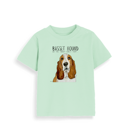Basset Hound Baby T-Shirt: The Cutest Guilt Trip for Your Little One!