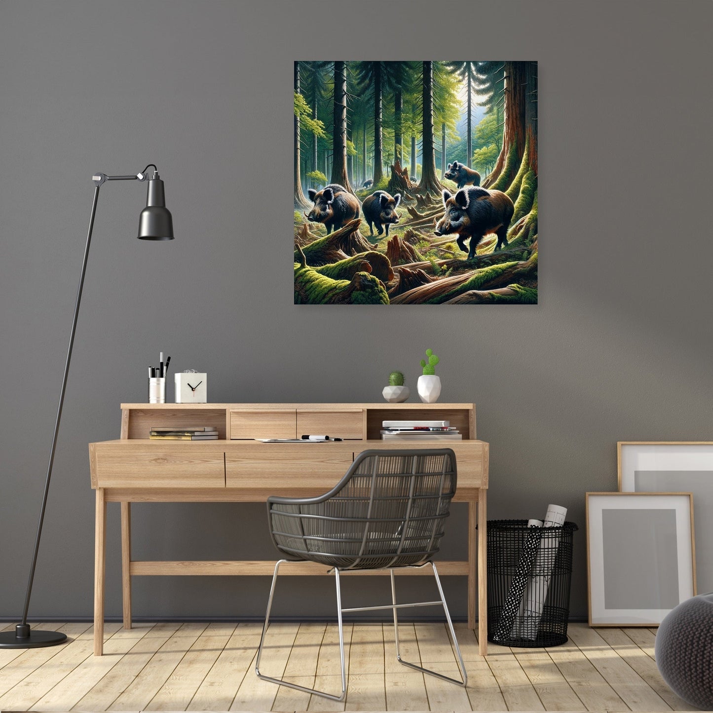 Woodland Boars Canvas
