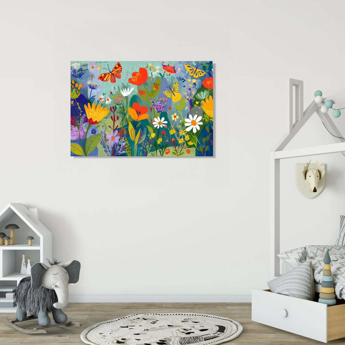 Wildflowers and Butterflies Canvas