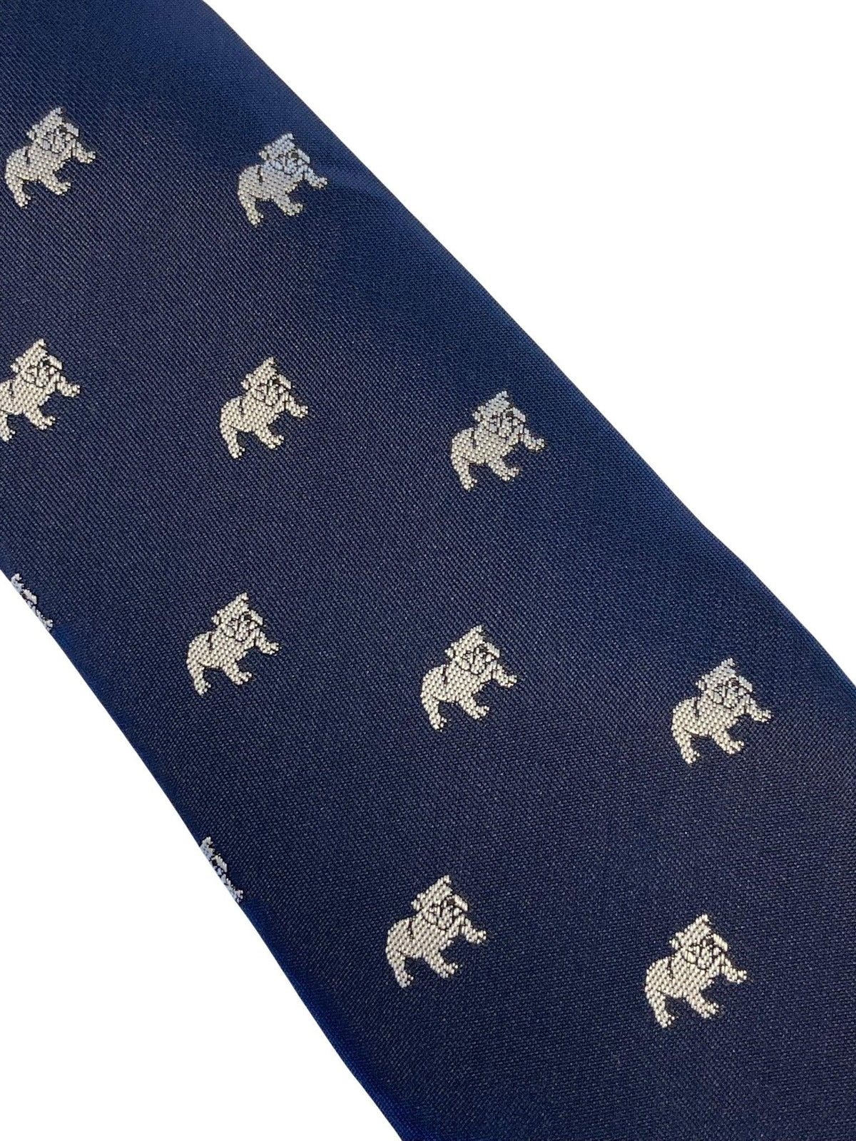 navy mens tie with british bulldog design