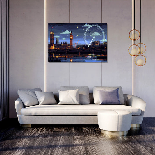 London Skyline Pixel Canvas