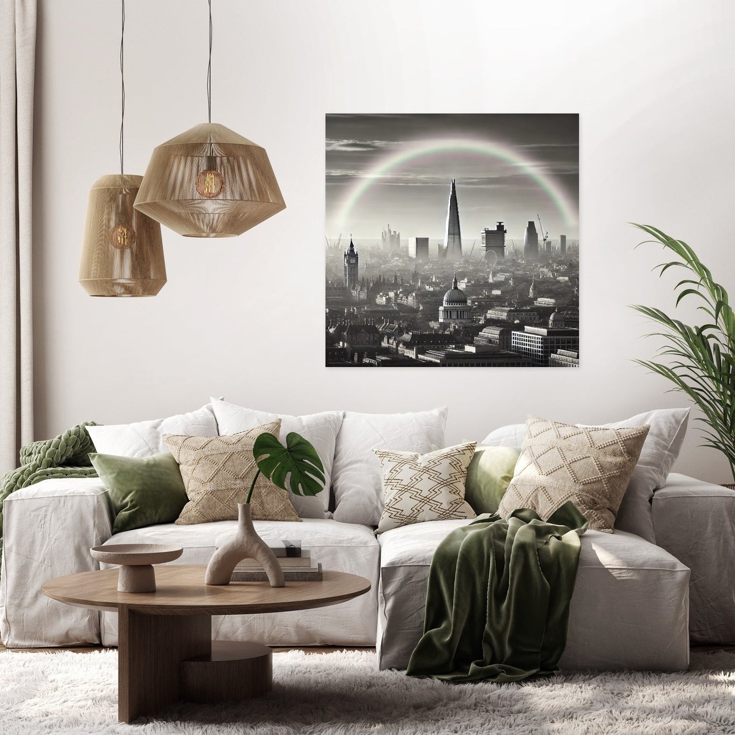 London Rainbow Skyline Canvas