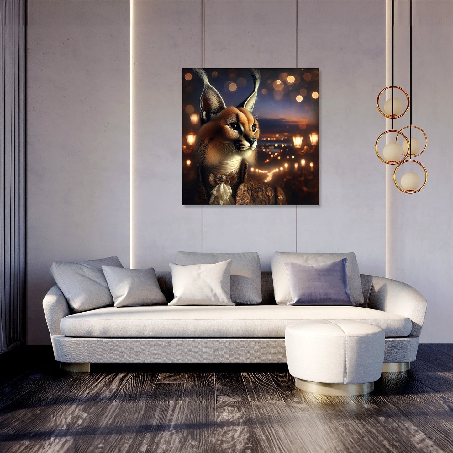 Regal Dusk Caracal Canvas