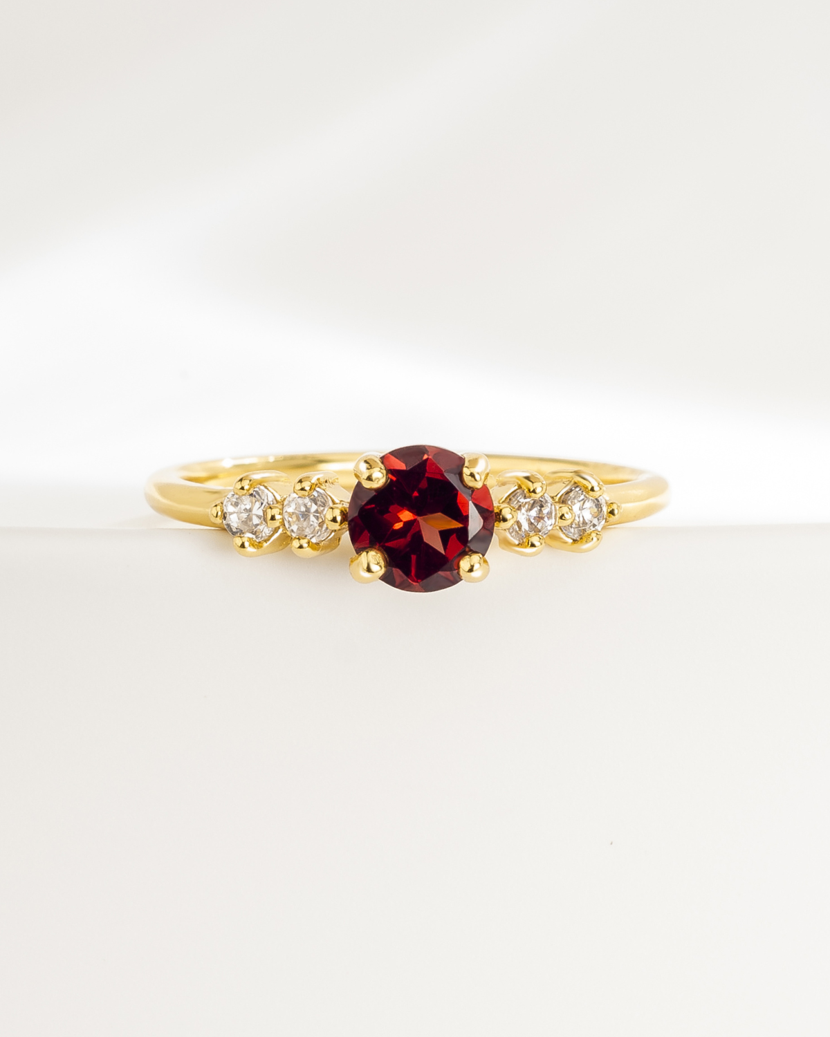 Garnet Everyday Jewellery Gift Set in 18k Gold Vermeil